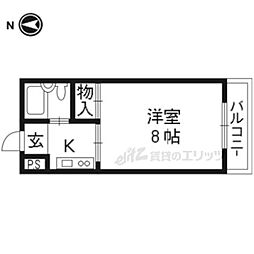 コート黄檗 1Kの間取図画像