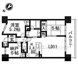 パデシオン六地蔵ザ・タワーレジデンス 3LDKの間取図画像