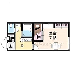 レオパレス伏見 1Kの間取図画像