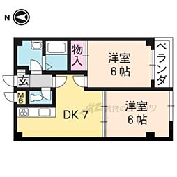 アメニティー吉祥院 2DKの間取図画像
