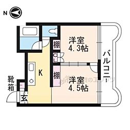 メゾン・ド・パルミエ 2Kの間取図画像