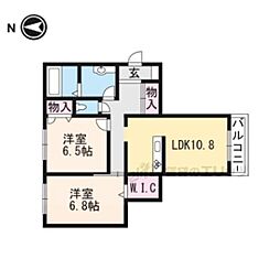 シャーメゾン峰山 2LDKの間取図画像