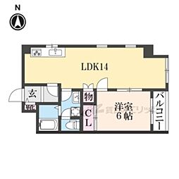 カームネス 1LDKの間取図画像