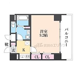 プレサンス京都四条大宮 1Kの間取図画像
