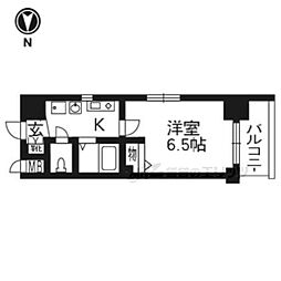 エステムプラザ京都烏丸五条 1Kの間取図画像