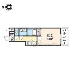 セオリー京都オーラ 1Kの間取図画像