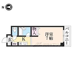 サンフェスタ東福寺C棟 1Kの間取図画像
