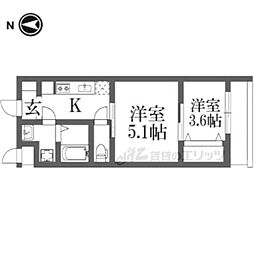 CRESTTAPP京都丹波口 2Kの間取図画像