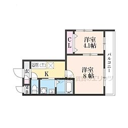 Vivace丹波橋 1LDKの間取図画像