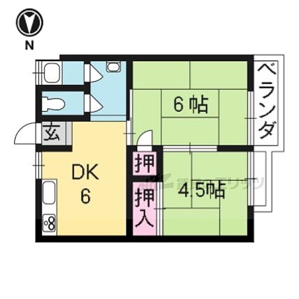 京都府長岡京市開田3丁目(賃貸アパート2DK・2階・43.00㎡)の写真 その2