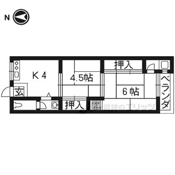 京都府京都市南区久世中久世町2丁目(賃貸マンション2DK・3階・33.83㎡)の写真 その2