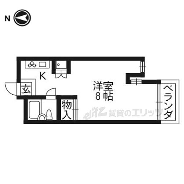 京都府京都市西京区下津林南大般若町(賃貸マンション1R・3階・20.00㎡)の写真 その2