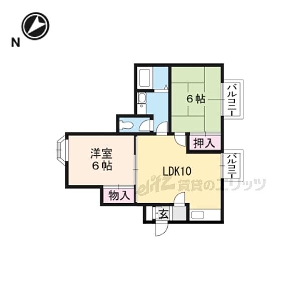 京都府京都市山科区小野御霊町(賃貸アパート2LDK・2階・48.20㎡)の写真 その2