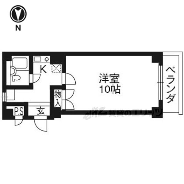 京都府向日市寺戸町西田中瀬(賃貸マンション1K・3階・25.02㎡)の写真 その2