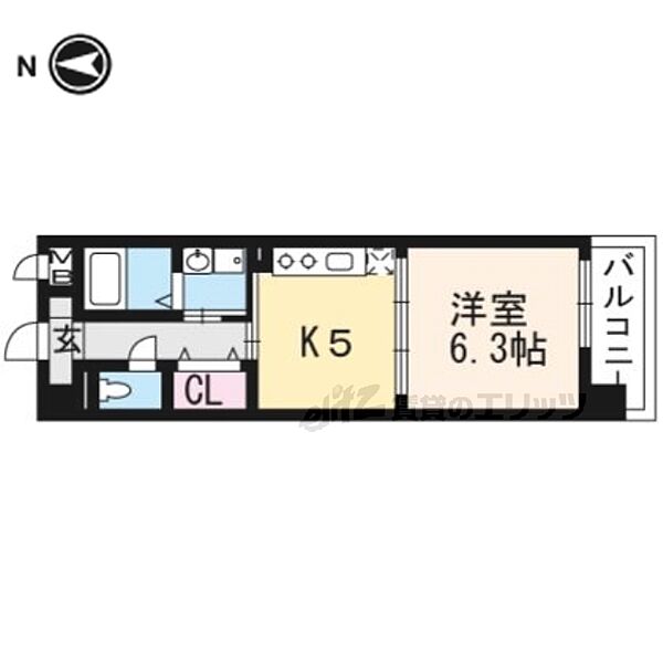 シカタ　シャンブレットI 603｜京都府京都市山科区西野小柳町(賃貸マンション1DK・1階・32.32㎡)の写真 その2