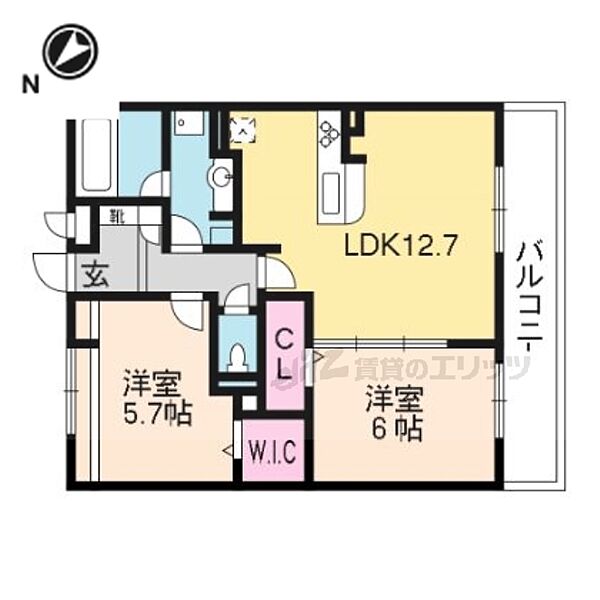 マジェスティサザンI棟 302｜京都府京都市伏見区中島外山町(賃貸アパート2LDK・3階・60.06㎡)の写真 その2