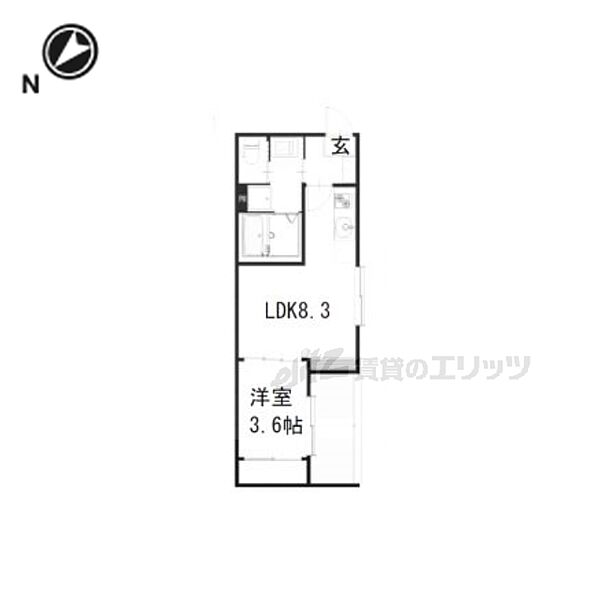 京都府京都市伏見区淀新町(賃貸アパート1LDK・1階・30.12㎡)の写真 その2