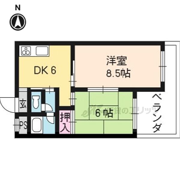 エンブレム城南宮 105｜京都府京都市伏見区竹田田中宮町(賃貸マンション2DK・1階・42.00㎡)の写真 その2