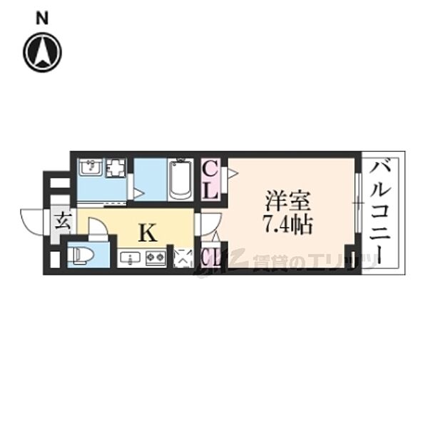 ラフィーネ富野 302｜京都府城陽市枇杷庄鹿背田(賃貸アパート1K・3階・27.02㎡)の写真 その2