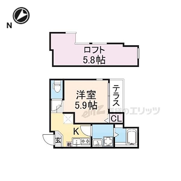 京都府京都市伏見区醍醐東合場町(賃貸アパート1K・1階・20.67㎡)の写真 その2