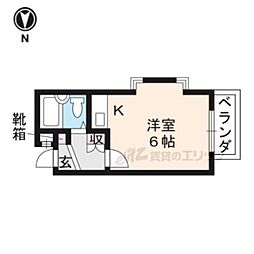 JR東海道・山陽本線 向日町駅 徒歩5分の賃貸マンション 1階ワンルームの間取り