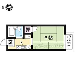 仙光ハイムA棟 1Kの間取図画像