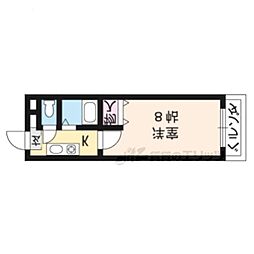 シャトーエルドラド 1Kの間取図画像