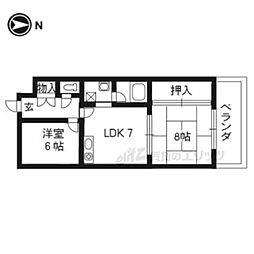 第二ニューシャトー長岡 2DKの間取図画像