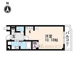エアリーイースト ワンルームの間取図画像