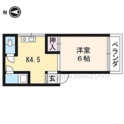 山本マンション 1DKの間取図画像
