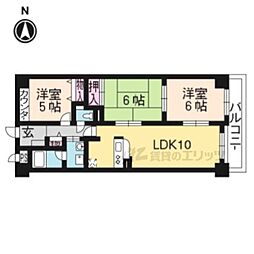 モイセス桜木 3LDKの間取図画像