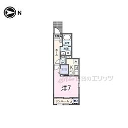 ペニーレイン 1Kの間取図画像