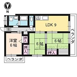 菊ビル 3LDKの間取図画像