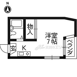 グランシャリオカツラ 1Kの間取図画像
