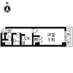 錦プラザ 1Kの間取図画像