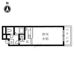 錦プラザ 1Kの間取図画像