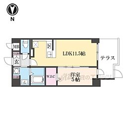 仮)壬生御所ノ内町プロジェクト 1LDKの間取図画像