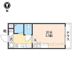 フローレンス伏見 1Kの間取図画像