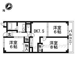 ラ・アルコバレーノ 3DKの間取図画像