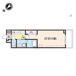 京田辺市三山木野神アパート 1Kの間取図画像