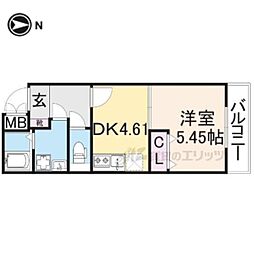 グランデコート竹鼻EAST 1DKの間取図画像