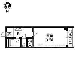 アメニティ醍醐 1Kの間取図画像
