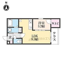 Acr?matic?城陽 1LDKの間取図画像