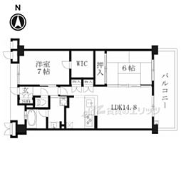 マークスゲート京都サウス 2LDKの間取図画像