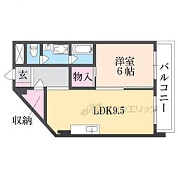 伏見ガーデンヒルズ 1LDKの間取図画像