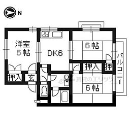 シルキーハイツ 3DKの間取図画像