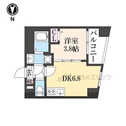 ファステート京都東寺グラン 1DKの間取図画像