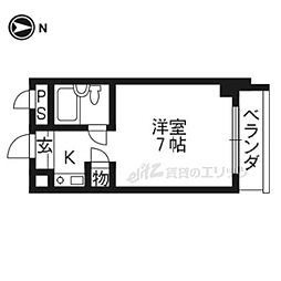 ノアーズアーク京都五条 ワンルームの間取図画像