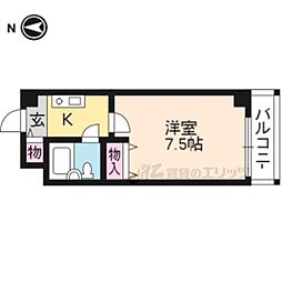 四ノ宮コート 1Kの間取図画像