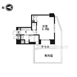 ベラジオ京都烏丸十条 1Kの間取図画像